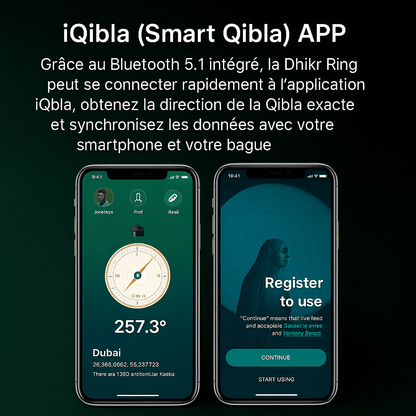 Dhikr Ring – Bague connectée avec appel à la prière & direction Qibla - MeMuslim